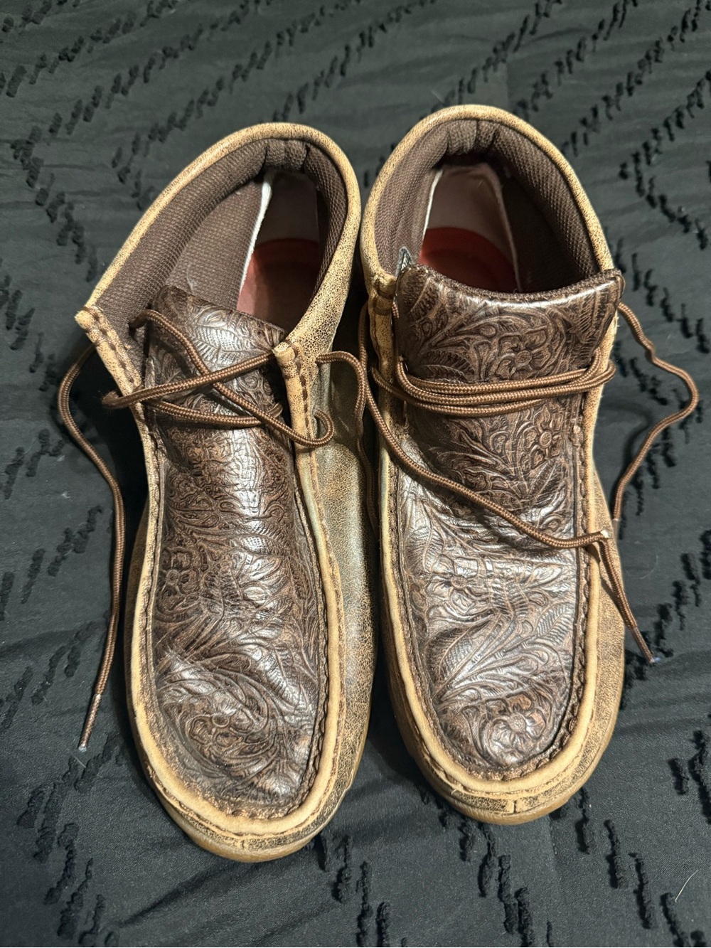 Twisted X women's Brown Embossed Leather Lace-Up Boots